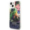 Guess GUHCP14SLFLSB iPhone 14 / 15 / 13 6.1 niebieski/blue hardcase Flower Liquid Glitter